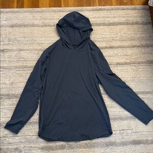 Men’s Cuts Navy Blue Hooded Long Sleeve Top